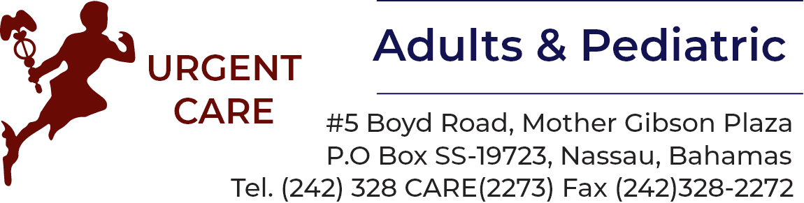 Urgent Care Adults & Pediatric letterhead showing the clinic address and telephone number
